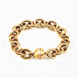MAILLA Dames Ronde Schakelsketting Armband - Vergulde Stalen Armband