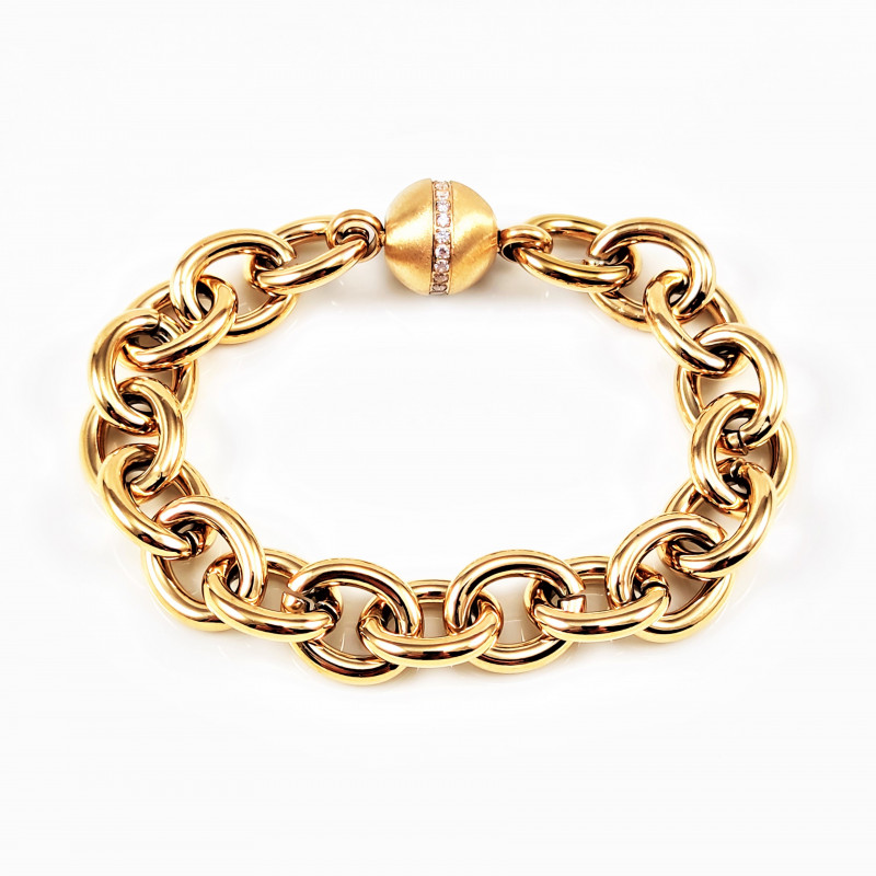 MAILLA Dames Ronde Schakelsketting Armband - Vergulde Stalen Armband MAILLA Dames Ronde Schakelsketting Armband - Vergulde Stalen Armband