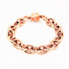 MAILLA Dames Ronde Schakelsketting Armband - Roségoudkleurig Vergulde Stalen Armband