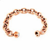 MAILLA Dames Ronde Schakelsketting Armband - Roségoudkleurig Vergulde Stalen Armband