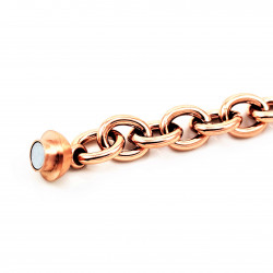 MAILLA Dames Ronde Schakelsketting Armband - Roségoudkleurig Vergulde Stalen Armband
