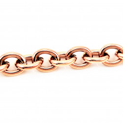 MAILLA Dames Ronde Schakelsketting Armband - Roségoudkleurig Vergulde Stalen Armband