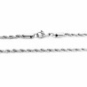 60 cmx 3mm Twisted Koordketting Ketting - Egyptische Kruis Ankh Hanger - Zilveren Roestvrij Stalen - Amulet Heren - Dames