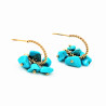 Dottilove Ø15mm Oorbellen - Dames Turkoois Oorringen - Turkoois Stenen - RVS Gold Plated