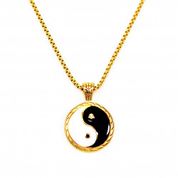 Geliefd Symbool - Verguld RVS Yin Yang Hanger - Dames Heren Yin Yang Hanger