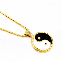 Geliefd Symbool - Verguld RVS Yin Yang Hanger - Dames Heren Yin Yang Hanger