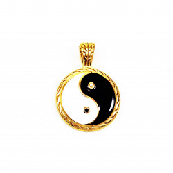 Geliefd Symbool Ketting - Verguld RVS Jasseron ketting + Yin Yang Hanger - Dames Heren Ketting