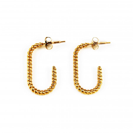 Dottilove Ø27mm Twist Square Oorbellen - Dames Schakel Oorbellen - RVS Gold Plated
