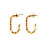 Dottilove Ø27mm Twist Square Oorbellen - Dames Schakel Oorbellen - RVS Gold Plated