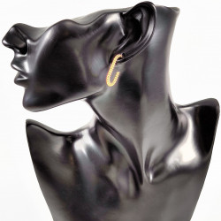 Dottilove Ø27mm Twist Square Oorbellen - Dames Schakel Oorbellen - RVS Gold Plated