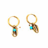 Dottilove RVS Oorbellen - Stalen Dames Oorringen met Schelp Hanger - RVS Gold Plated