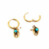 Dottilove RVS Oorbellen - Stalen Dames Oorringen met Schelp Hanger - RVS Gold Plated