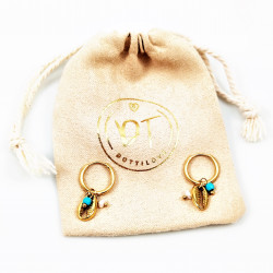 Dottilove RVS Oorbellen - Stalen Dames Oorringen met Schelp Hanger - RVS Gold Plated
