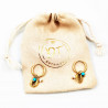 Dottilove RVS Oorbellen - Stalen Dames Oorringen met Schelp Hanger - RVS Gold Plated