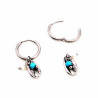 Dottilove RVS Ø13mm Oorbellen - Dames Oorringen met Schelp Hanger - RVS Plated