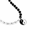 Dames Collier - Zwart-Wit Kralen Ketting - Ketting met Yin Yang-Hanger RVS