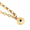 Dottilove Collier- RVS Geel Gold Plated - Dames Ketting met Turks Oog Hanger