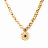Dottilove Collier- RVS Geel Gold Plated - Dames Ketting met Turks Oog Hanger