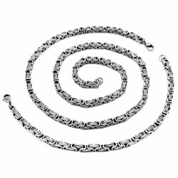 5mm Byzantijnse Armband - Heren Koningsarmband - Gepolijst RVS Zilverkleur