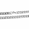 50cm, 8mm Heren Cubaanse Ketting zilverkleurige Roestvrij Stalen