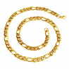 52cm, 8mm Heren Figaro Ketting Verguld Roestvrij Stalen