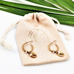 Dottilove Ø15mm Oorbellen - Dames Oorringen - Ball Design - Schelp - Parels - RVS Gold Plated