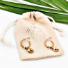 Dottilove Ø15mm Oorbellen - Dames Oorringen - Ball Design - Schelp - Parels - RVS Gold Plated