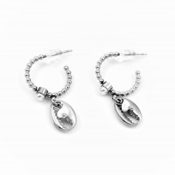Dottilove Ø15mm Oorbellen - Stalen Dames Oorringen - Ball Design - Schelp - Parels - Plated