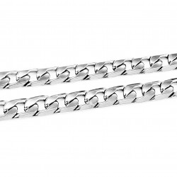 60cm x 7mm  Cubaanse ketting - Heren Ketting - zilverkleurige Roestvrij Staal