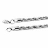 55cm x 5mm Gedraaide Koord Ketting - Dames en Heren Ketting - zilverkleurige Roestvrij Staal