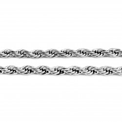 55cm x 5mm Gedraaide Koord Ketting - Dames en Heren Ketting - zilverkleurige Roestvrij Staal