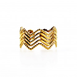 Dottilove Ring - Verstelbare Dames Ring Golvend Ontwerp - RVS Gold Plated
