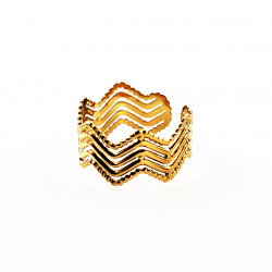Dottilove Ring - Verstelbare Dames Ring Golvend Ontwerp - RVS Gold Plated