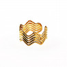 Dottilove Ring - Verstelbare Dames Ring Golvend Ontwerp - RVS Gold Plated