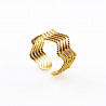 Dottilove Ring - Verstelbare Dames Ring Golvend Ontwerp - RVS Gold Plated