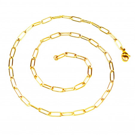 45cm x 50cm Paperclip Ketting - Dames Ketting - Verguld Roestvrij Staal