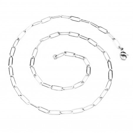50cm, 55cm Paperclip Ketting - Dames Ketting - zilverkleurige Roestvrij Staal