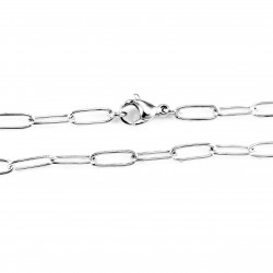 50cm, 55cm Paperclip Ketting - Dames Ketting - zilverkleurige Roestvrij Staal