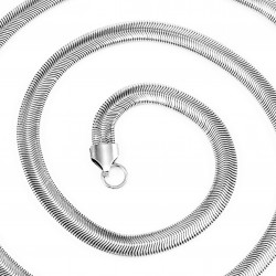 55cm x 6mm Slangenketting - Dames en Heren Stalen Ketting - Roestvrij Staal Zilverkleur