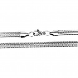55cm x 6mm Slangenketting - Dames en Heren Stalen Ketting - Roestvrij Staal Zilverkleur