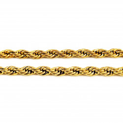 50cm x 4mm Gedraaide Koord Ketting - Dames en Heren Ketting - Verguld Roestvrij Staal