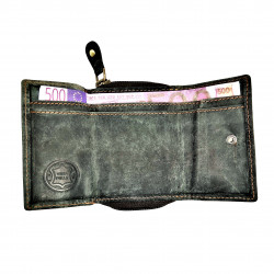 Best Bull - Portemonnee Dames - Heren - Vintage-Stijl Grijs Leren Portemonnee