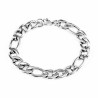 23cm, 12mm Heren Armband - Figaro Schakelarmband - zilverkleurige Roestvrij Stalen