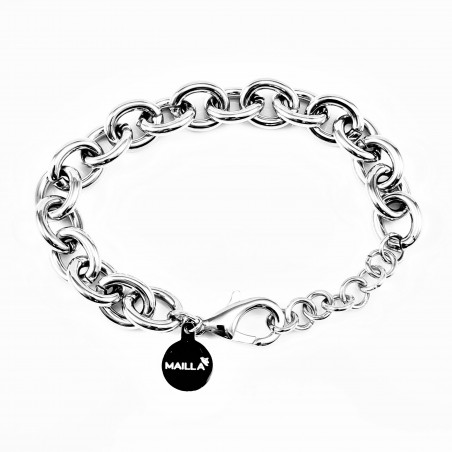 MAILLA Dames Ronde Schakelsketting Armband - Zilveren Stalen cm