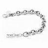 MAILLA Dames Ronde Schakelsketting Armband - zilverkleurige Roestvrij Stalen