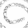 Heren Figaro Schakelsketting - Dames Ketting - zilverkleurige Roestvrij Staal