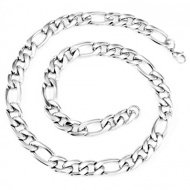 Heren Figaro Schakelsketting - Dames Ketting - zilverkleurige Roestvrij Staal Heren Figaro Schakelsketting - Dames Ketting - zilverkleurige Roestvrij Staal