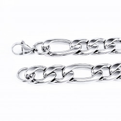 Heren Figaro Schakelsketting - Dames Ketting - zilverkleurige Roestvrij Staal