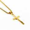 Ketting + Kruis Hanger 35mm - Vergulde Roestvrij Staal - Classic Kruisketting Heren - Dames