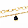Dubbele Layer Collier Dames - Gelaagde Ketting Turkse Ooghangers - Vergulde RVS